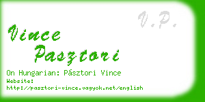 vince pasztori business card